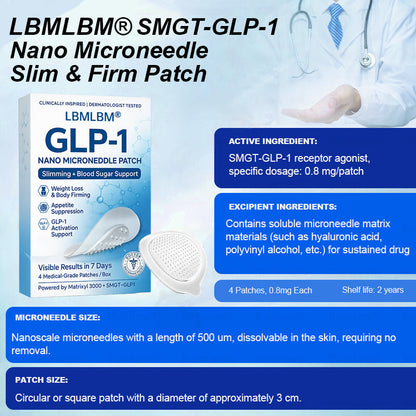 Official Store | LBMLBM® SMGT-GLP-1 Nano Microneedle Patch with Collagen & Matrixyl 3000